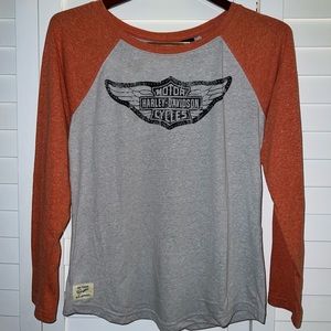 Harley Davidson womens baseball t-shirt